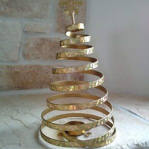 Tall Gold Spiral Tea Lite Holder- NEW IN BOX